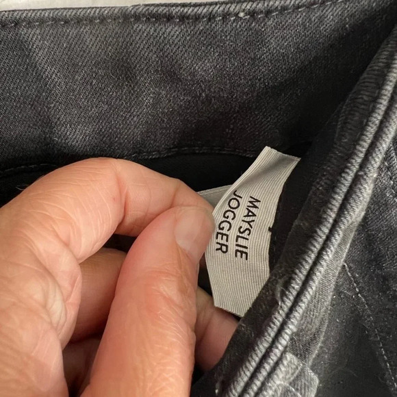 Paige Mayslie Coated Black Joggers size 31 - Picture 8 of 12